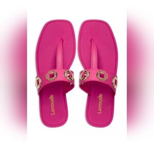 Larroude' Women's  Milan Grommet Thong Sandals Size 10/11 NWOB